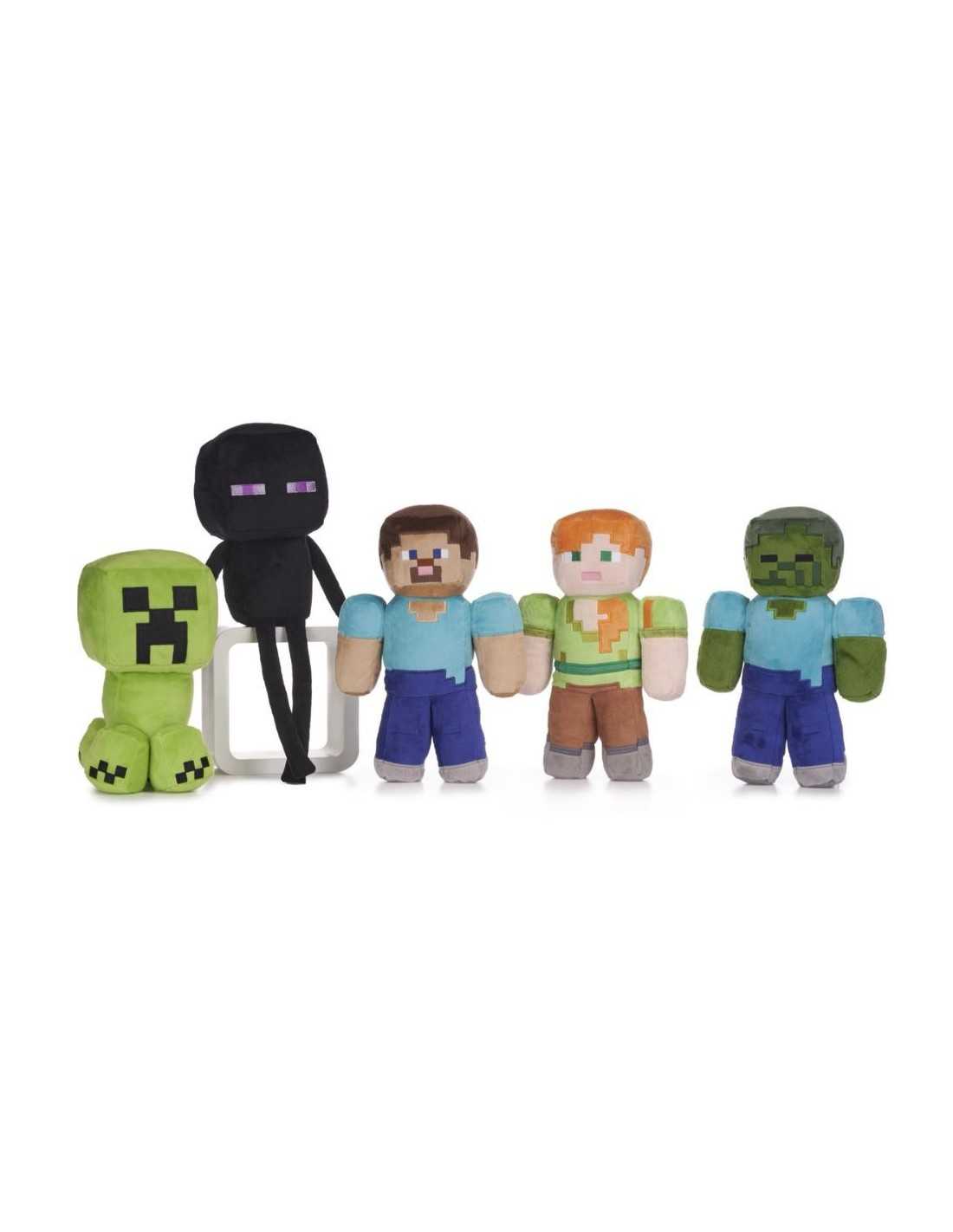 Minecraft Character Plush Collection – Steve, Alex, Creeper, Zombie & Enderman