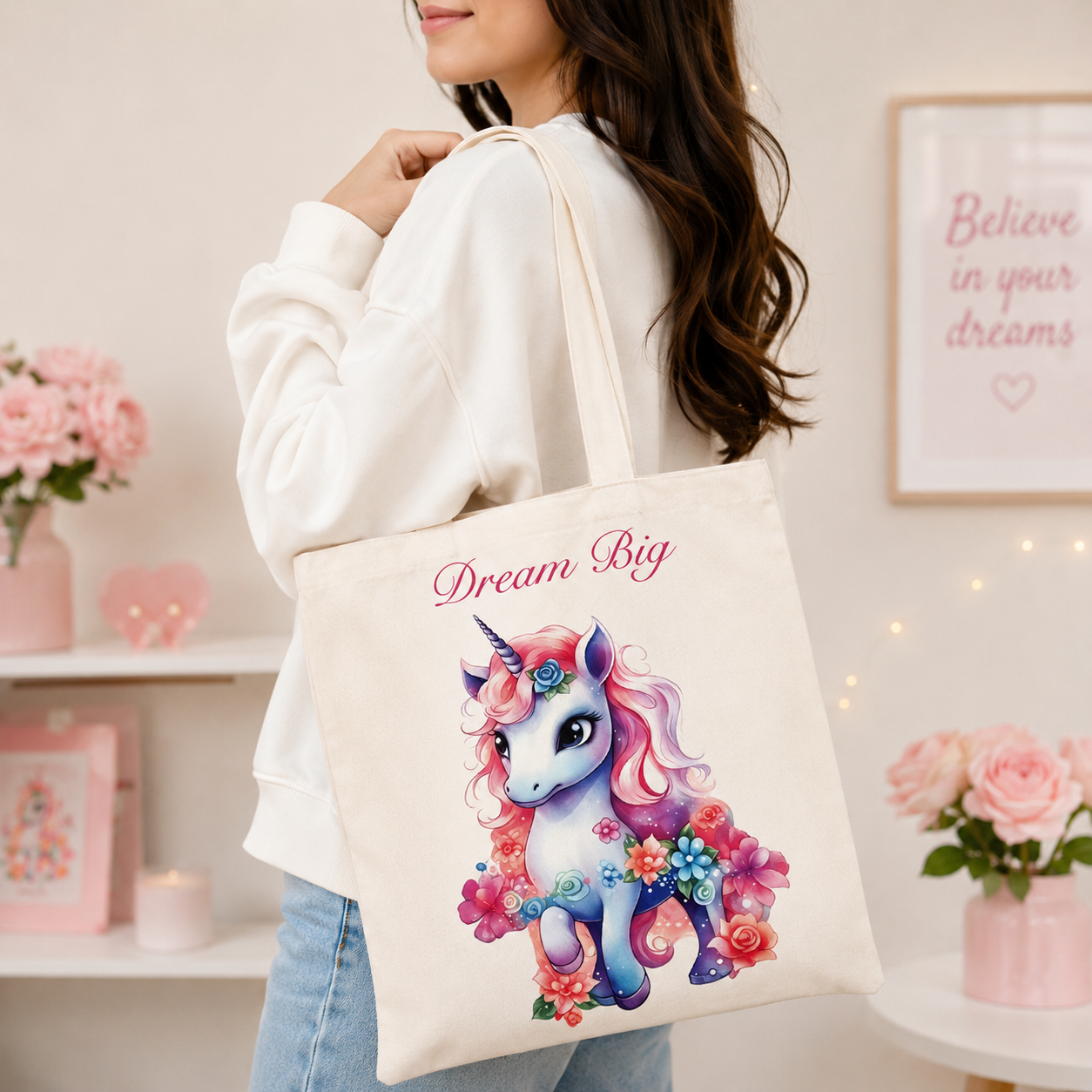 Unicorn Shopping Tote Bag – Dream Big Collection