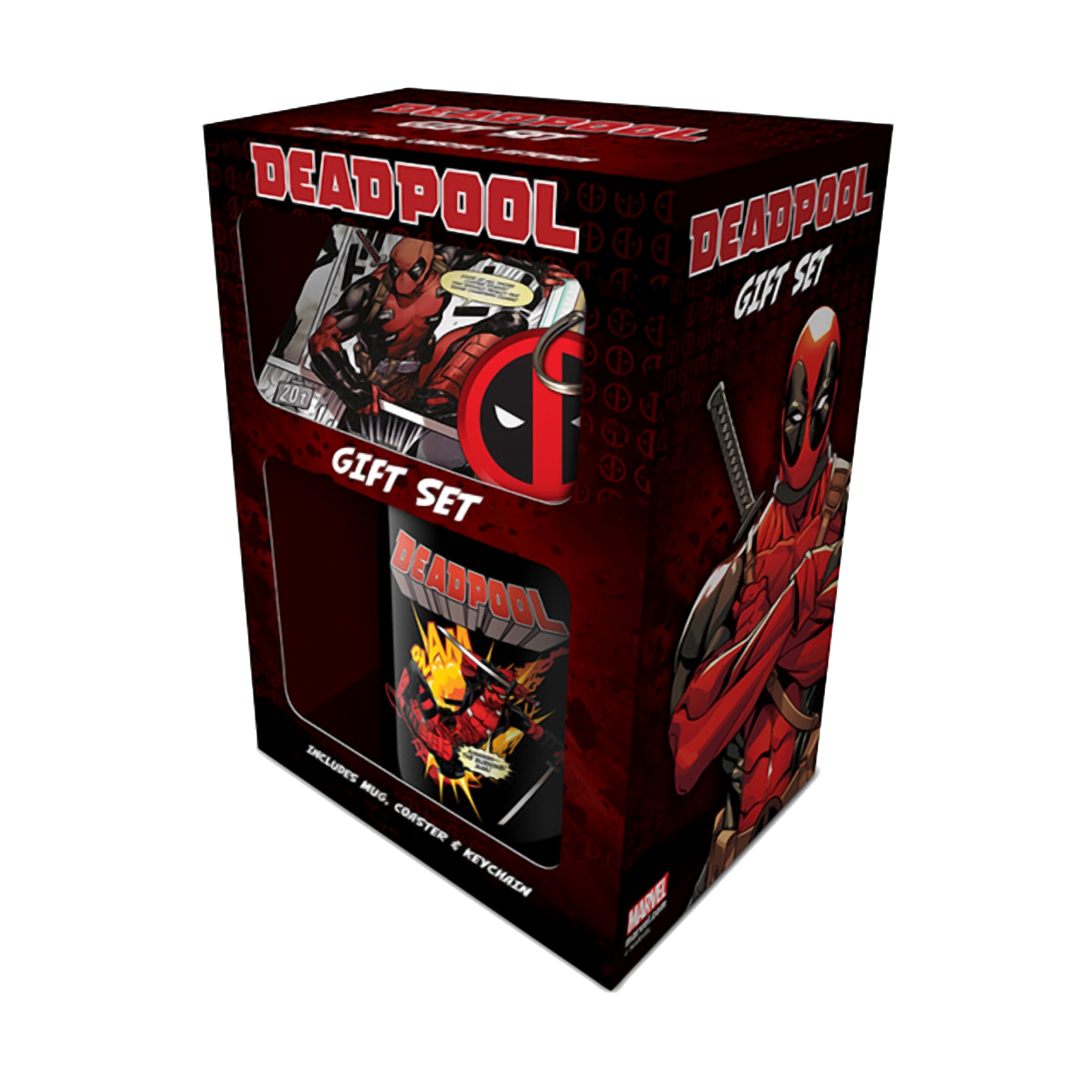 Deadpool - Coffee Mug Coaster and Keychain Gift Set