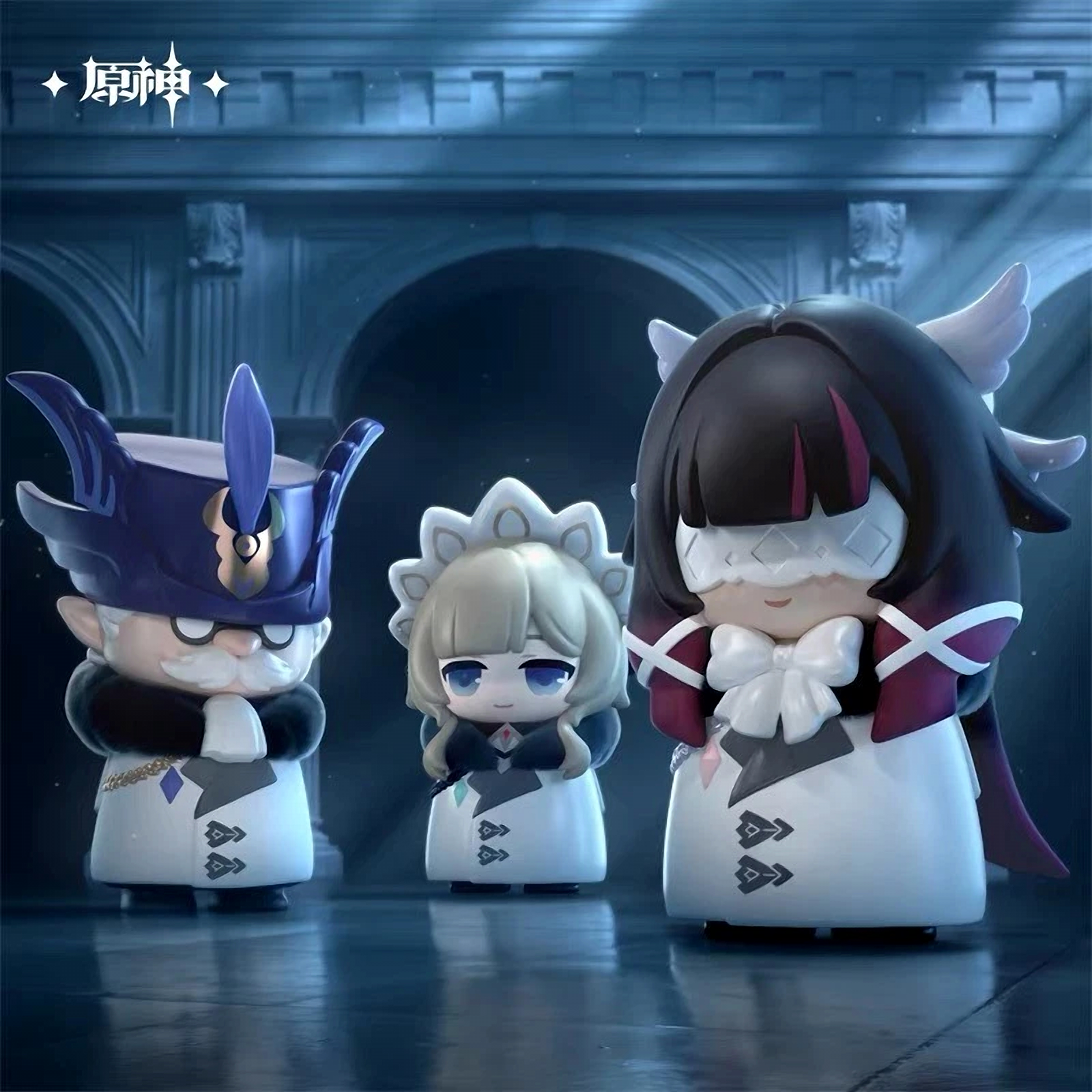 Genshin Impact Mini Figures Fatui Harbingers Chibi Design 7 cm Blind Box Display (9)